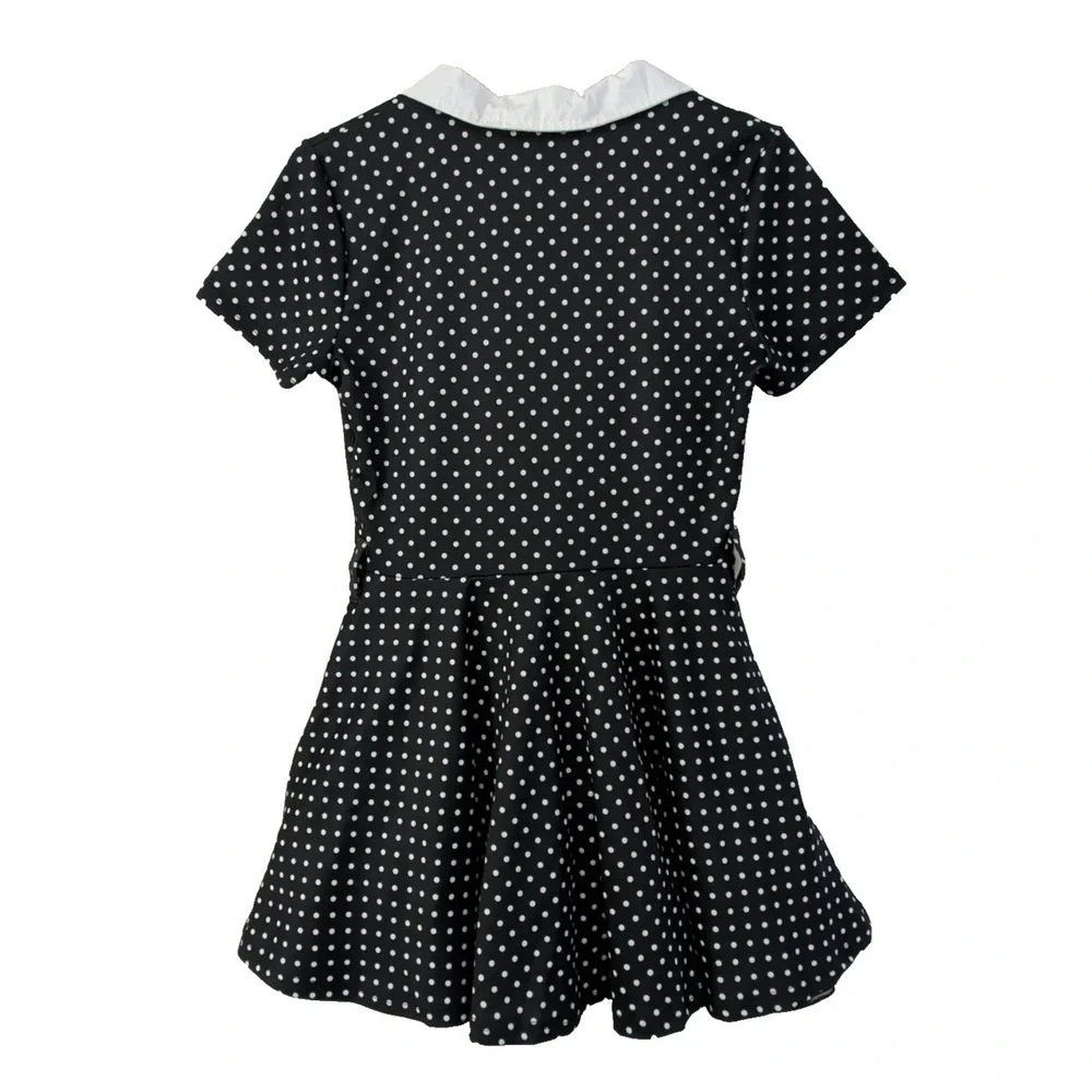 Dolls Kill‎ Trickz N Treatz Whimsigoth Rockabilly Dress M Black Polkadot Retro